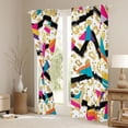 thumbnail image 3 of Homewish Teens Bohemian Memphis Curtains Pack of 2 (42x84 Each),Leopard Print Curtains Blackout,Hippie Abstract Geometric Bedroom Curtains,Super Cozy Room Decor, 3 of 6