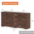 thumbnail image 2 of WAMPAT 31.5 inch Wide Large Nightstand Set of 2, 32 inch Tall Oversized Modern Farmhouse Bedside Table with Large Drawers 2-Piece Set for Bedroom,Dark Brown, 2 of 6