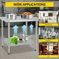 thumbnail image 6 of Stainless Steel Table Prep & Work Table 24 x 48 Inches NSF Heavy Duty Commercial with Backsplash for Restaurant Kitchen Home and Hotel, 6 of 7