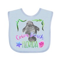Inktastic Cocoa Beach Florida Cute Swimming Manatee Boys or Girls Baby Bib