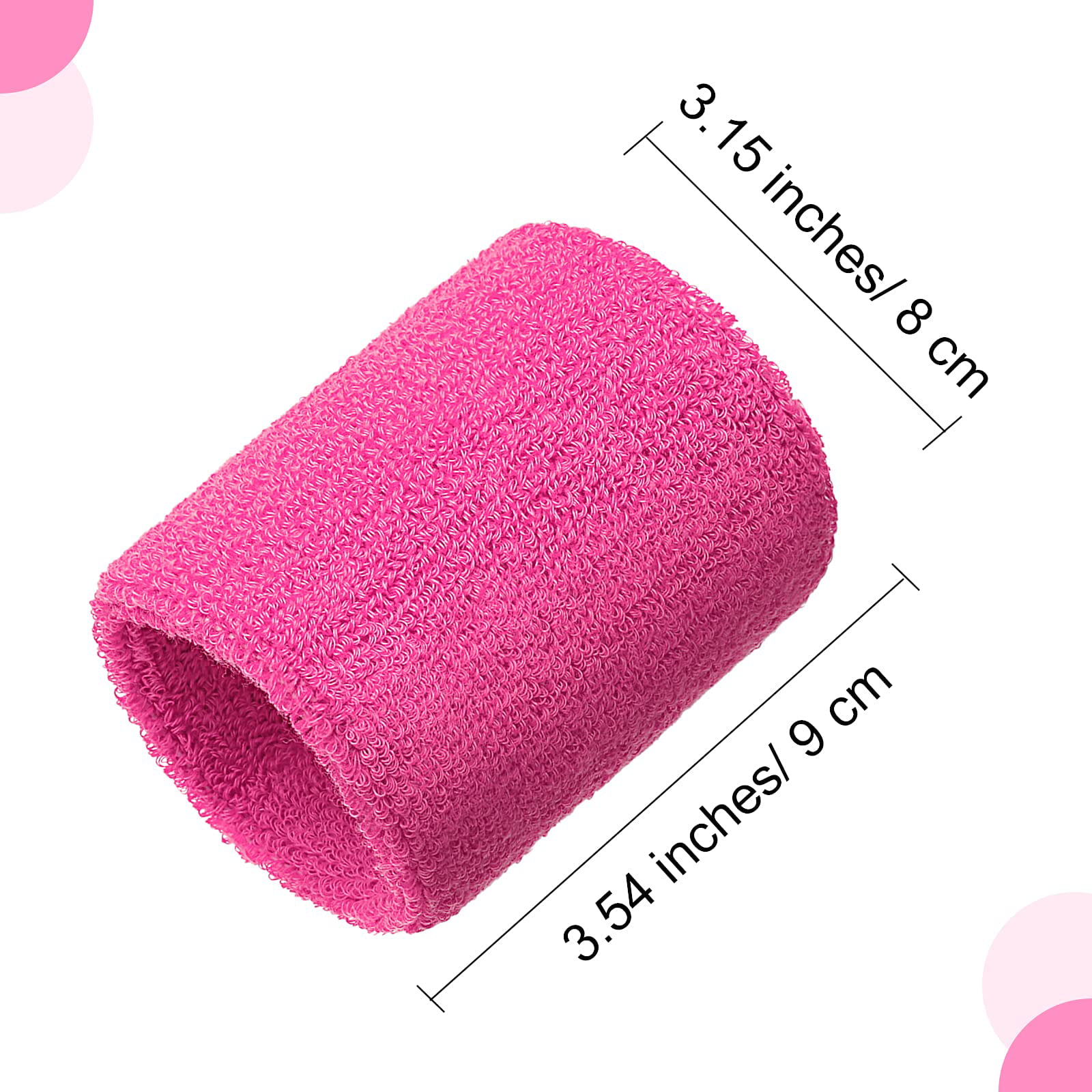 Pink Ribbon Wristband Pair - Breast Cancer Awareness Wrist Sweatbands –