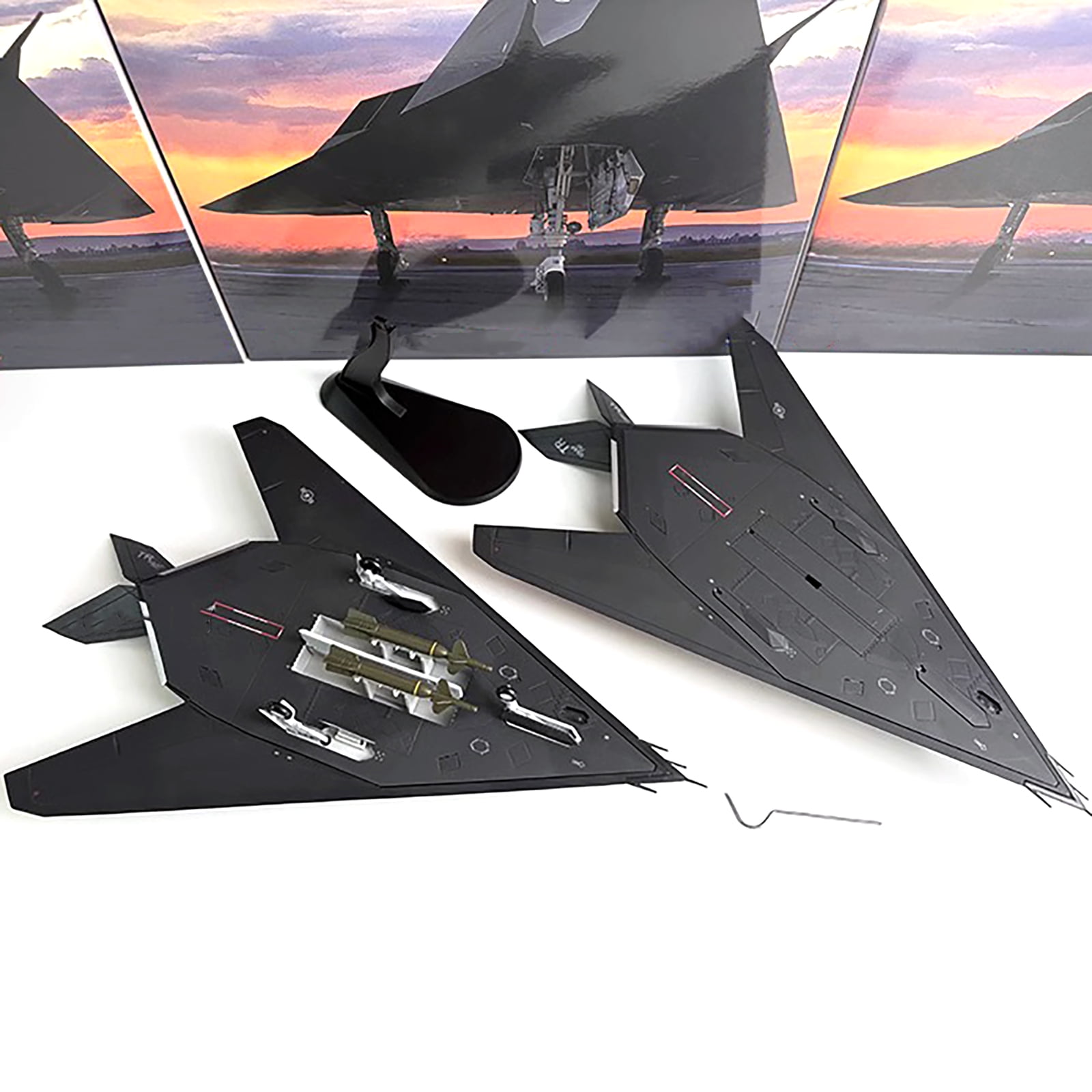 JIAHAOO Diecast 1:72 Scale USAF F-117 Nighthawk Attack Plane 11.3in with Display Stand for Aviation Model Collectors Gift