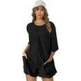 thumbnail image 5 of Rompers for Women Casual Short Sleeve Oversized Athletic Workout Reversible Hot Shot Tee Romper Deep, 5 of 5