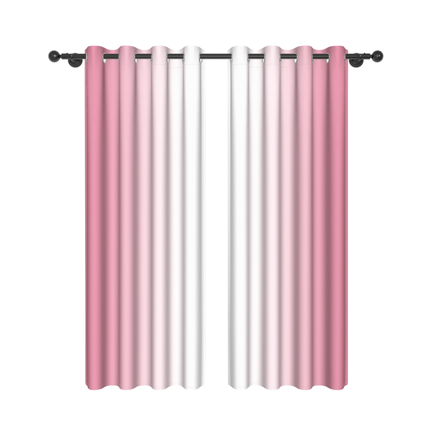 Lfeey Pink Ombre Grommet Top Blackout Curtains, 52x84 inch, 2 Panels Set (cortinas para cuarto)