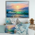 thumbnail image 3 of Designart 'Blue Waves Breaking At The Beach Landscape V' Nautical & Coastal Framed Art Print, 3 of 4