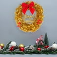 thumbnail image 4 of EWASWON Christmas Gold Christmas Wreath, 11.8 Inch Plastic Xmas Wreath with Santa, Reindeer & Snowflakes - Hanging Decor for Door, Wall, Mantel, 4 of 6