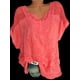 thumbnail image 4 of Blusas y tops de manga corta de verano para mujer, camisa holgada de encaje blanco con retazos, tallas 4xl, 5xl y 6xl, ropa informal para mujer 2023, 4 of 6