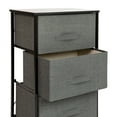 thumbnail image 6 of Emma + Oliver 3 Drawer Vertical Storage Dresser with Black Wood Top & Gray Fabric Pull Drawers, 6 of 11