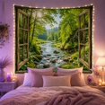 thumbnail image 2 of Floral Garden Perspective with Looking Through Weathered Wooden, Mystical Fantasy for Space Lovers, Galaxy Room Decor, Mother'S Day Gift, Tapestry Wall Hanging for Bedroom and Dorm, 2 of 7