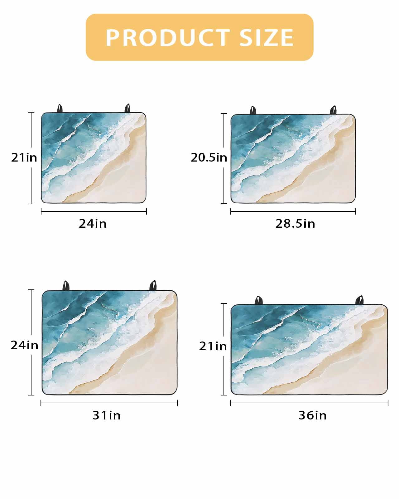nqOlkjepod Large Induction Cooktop Protector Mat 24"x21", Blue Teal Beach Coastal Stove Top Covers for Electric Stove, Summer Nautical Seaside Ocean Stove Burner Cover Mats, Glass Top Stove Cover