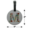thumbnail image 6 of Letter M Floral Monogram Initial Round Leather Luggage Card Suitcase Carry-On ID Tag, 6 of 8