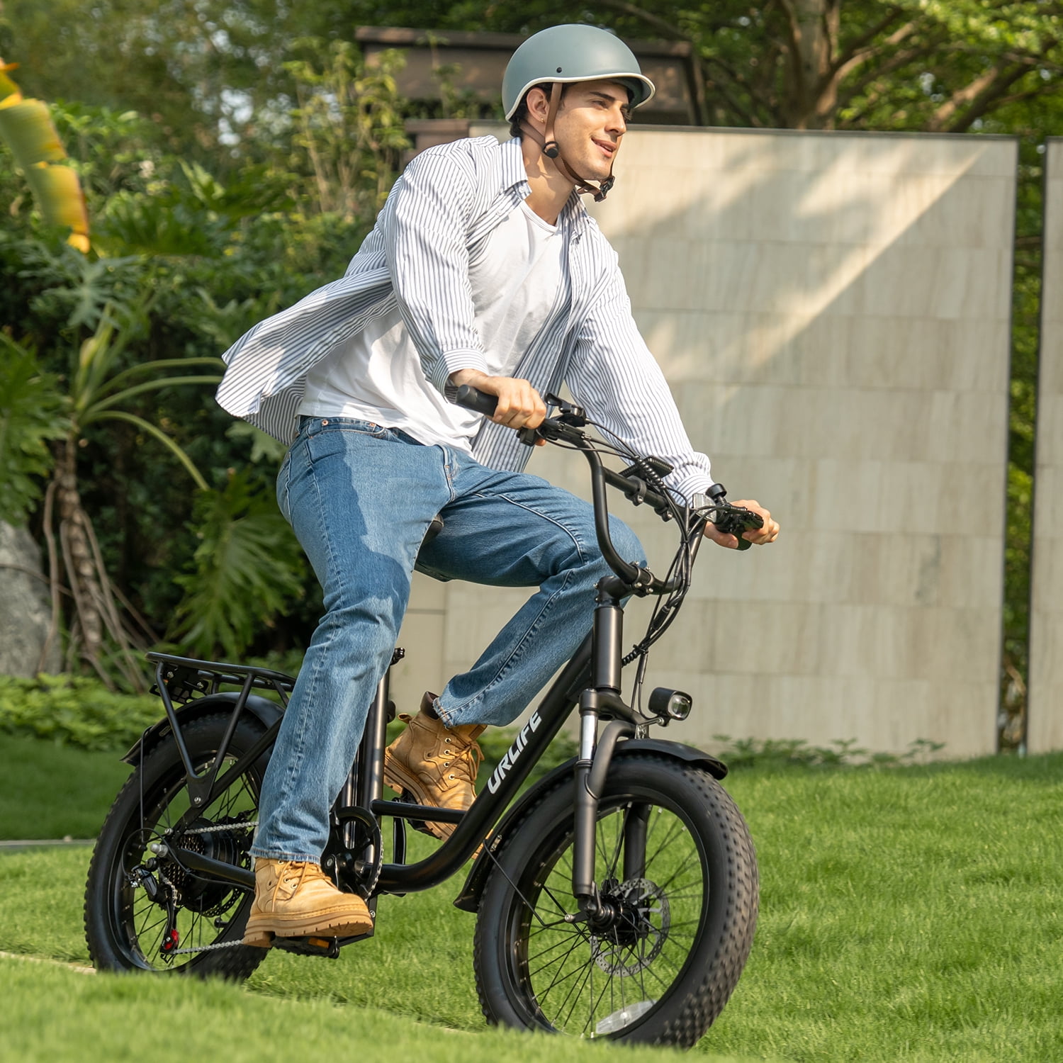 URLIFE 20"3.0 Fat Tire Electric Bike for Adult, 750W Peak Motor, 48V 13AH Removable Battery, 7-Speed Commuting Ebike, UL2849-GREEN