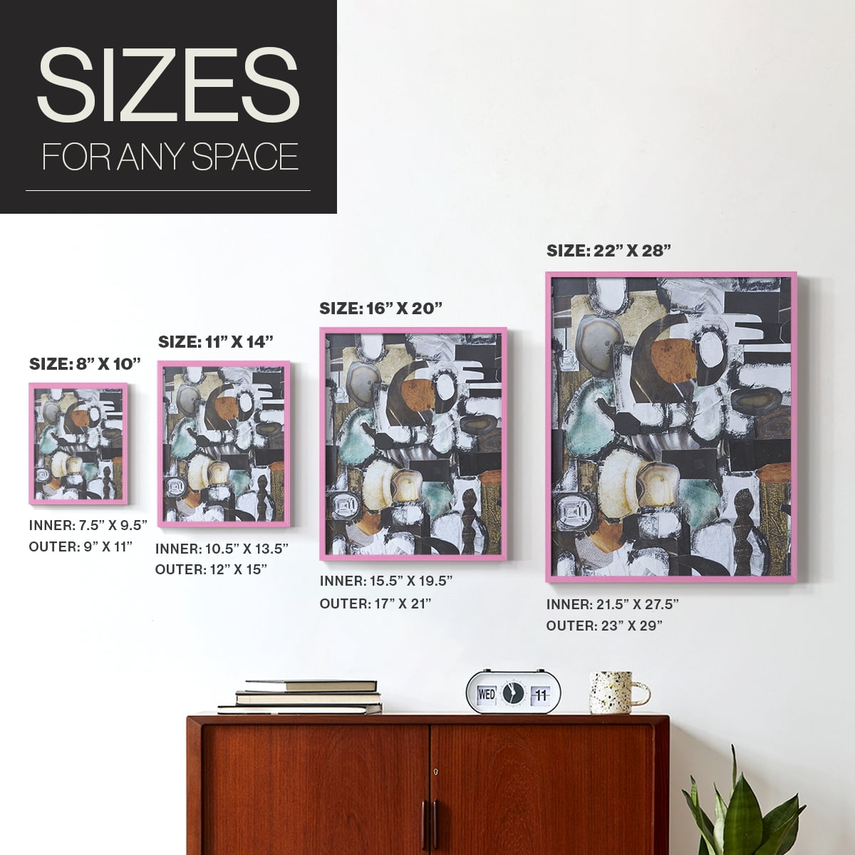 Day At the Spa Framed Print in Pink Solid Wood Framed Print No Nail Hanging