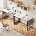thumbnail image 4 of EDX 47" Computer Desk with Metal Frame, Scratch-Resistant Surface & Side Storage Bag – Modern Office Desk, White, 4 of 8
