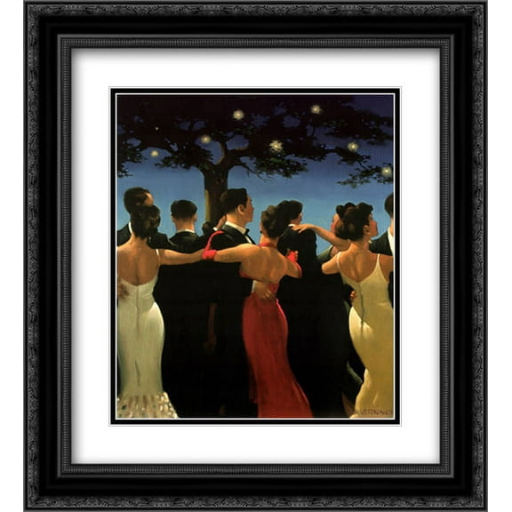 FrameToWall - Waltzers 2x Matted 20x24 Black Ornate Framed Art Print by Jack Vettriano