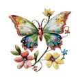 thumbnail image 2 of Metal Butterfly Wall Art Decor, Colorful Butterfly & Flower Metal Wall Sculpture, Hanging Metal Wall Ornament for Indoor Outdoor Home Patio Garden Bedroom Living Room, 2 of 5