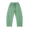 thumbnail image 4 of Inleife Women's Gingham Checkered Relaxed Pants Drawstring Elastic Waist Lounge Trousers with Pockets, 4 of 6