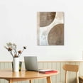 thumbnail image 3 of Nawypu Mid Century Modern Wall Art - Framed Canvas Beige Brown Tan Picture Abstract Geometric Painting Prints White Background Aesthetic Artwork Living Room Bedroom Home Decor, 3 of 5