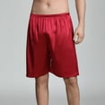 thumbnail image 2 of SWSMCLT Men's Satin Boxers Silk Shorts Summer Loungewear Elastic Waist Graphic Pattern Lightweight Bermuda Pj Sleep Short Pajama Pants Sleeping Bottoms Lounge Sleepwear Red Medium, 2 of 2