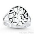thumbnail image 1 of Tree w/ Filigree Vine & Leaf Circle Charm Ring in Oxidized .925 Sterling Silver, 1 of 1
