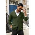 thumbnail image 3 of COOFANDY Men's Cardigan Sweater Cable Knit V Neck Button up Sweaters Ribbed Cardigan Sweater with Pockets, 3 of 6