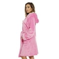 thumbnail image 2 of Just Love Women's Hooded Velour Robe with Lined Hood and Pockets (Pink, 2X), 2 of 3