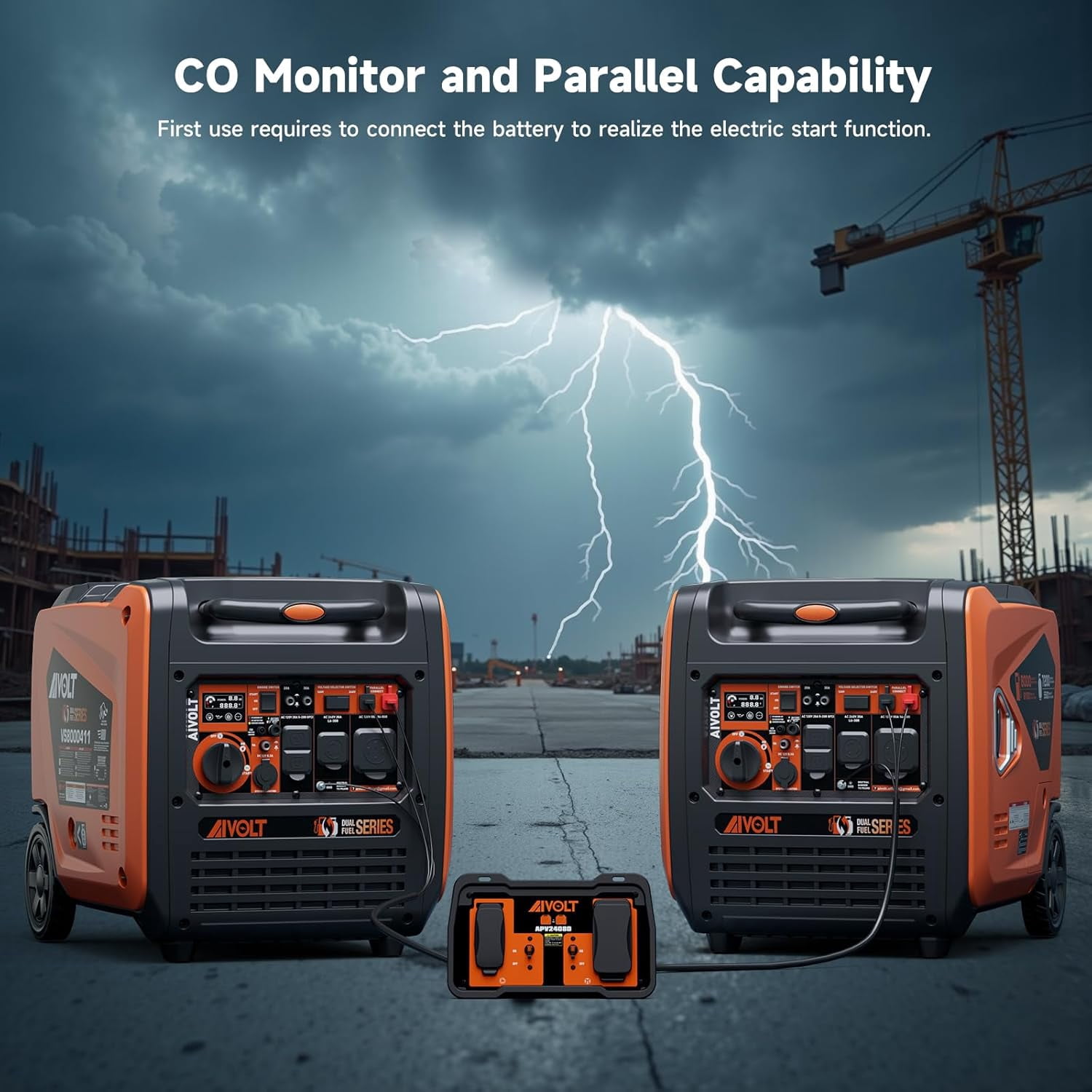 AIVOLT 8000W Dual Fuel Portable Inverter Generator with Quiet Operation & CO Auto-Shutdown