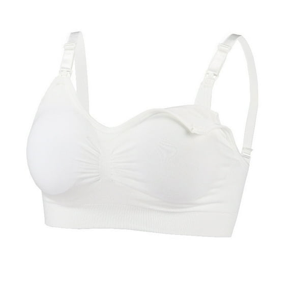 Bras for Women Full Coverage Sports Bra-Padded Seamless High Impact Support for Yoga Workout Bralettes V-Neck Back-Smoothing Bra Feature Hook and Eye Closure Longline Bra Style Y-45 , White L