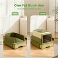thumbnail image 3 of Enclosed Cat Litter Box with Lid, Easy to Scoop with Litter Scoop Set, High Sides Enclosure Anti-Urine Leakage Non-Sticky(Green), 3 of 7