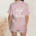 thumbnail image 4 of Ensemble de Pyjama Imprimé Anniversaire pour Femmes - Haut à Manches Courtes et Shorts, Polyester, Idée Cadeau Romantique, 4 of 4