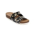 thumbnail image 1 of Breckelles CE45 Women Floral Open Toe Double Buckle Slip On Footbed Sandal, 1 of 5