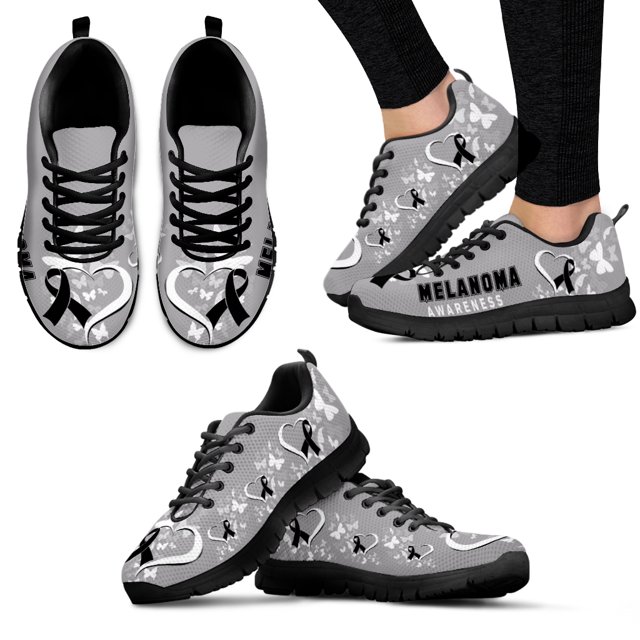 Zapatillas deportivas de moda de la marca Black Ribbon Design, zapatillas informales para la prevención de trastornos del sueño y pandillas, zapatillas planas grises.