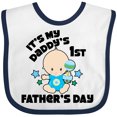 thumbnail image 3 of Inktastic Its My Daddys 1st Fathers Day with Baby and Stars Boys or Girls Baby Bib, 3 of 4
