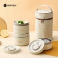 thumbnail image 2 of Bento Lunch Box Set, Portable Keep Warm Lunch Container With Insulated Bag, 18/8 Stainless Steel Thermal Food Container Red 1000ml, 2 of 6