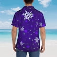 thumbnail image 6 of Balery Dark Purple Snowflakes Print Men's Hawaiian Shirts Short Sleeve Beach Shirt Relaxed Fit Vacation Button Down Shirts-Small, 6 of 9