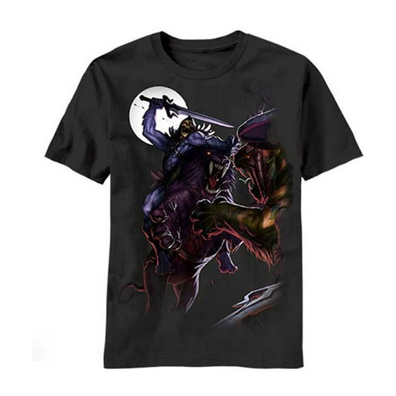 Masters of the Universe Mens T-Shirt - Skeletor Riding Panthor In Battle (Small)