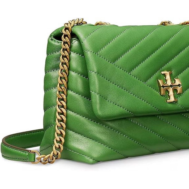 Tory Burch Kira Basil Chevron Leather Purse, Small Convertible