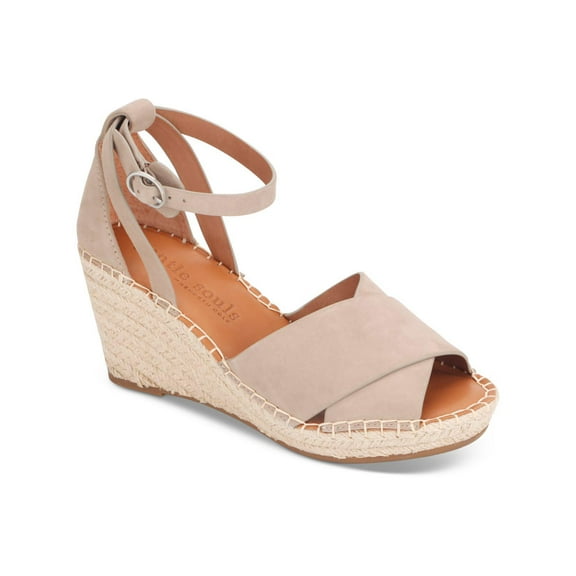 Gentle Souls by Kenneth Cole Womens Charli Leather Sandal Wedge Heels