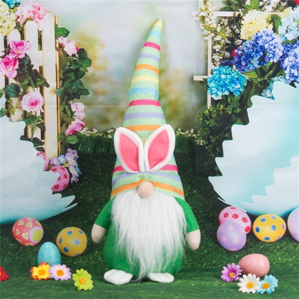 Gnomo enano sin rostro | Adorno decorativo para ventana de Pascua y festividades | 45 x 18 cm para repisa de chimenea, decoración para niños y familia