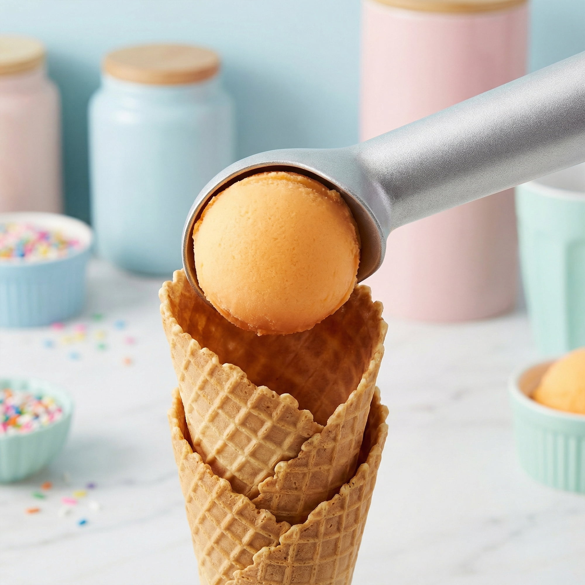 Unique Bargains Stainless Steel Ice Cream Scoop with Handle Silver 1