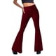 thumbnail image 1 of Pantalones Gibobby con forro polar mujer acampanados cintura alta vino XL, 1 of 5