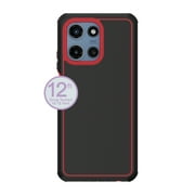 onn Slim Rugged Phone Case for Samsung moto g (2025) - Red/Black
