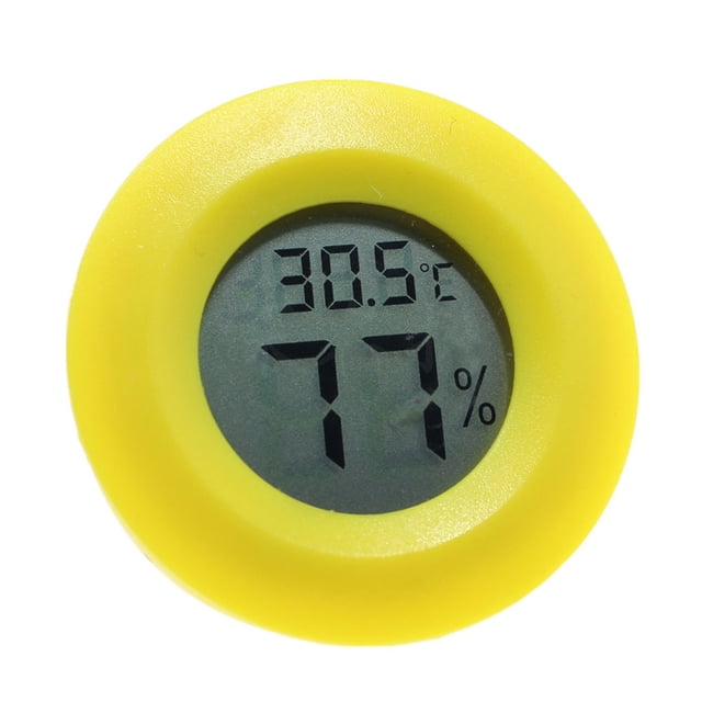 Ounissouiy Termómetro con pantalla LCD Weather Digital Higrómetro Operado Outdoor Equipment Temperature Company Termómetros Amarillo