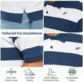 thumbnail image 3 of BAAZ Men's Striped Cotton Pique Polo, Navy-White, XX-Large, 3 of 6