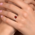 thumbnail image 4 of Gem Stone King 14K White Gold Red Garnet and White Moissanite Engagement Ring for Women | 1.40 Cttw | Round 6.5MM | Gemstone January Birthstone | Size 9, 4 of 6