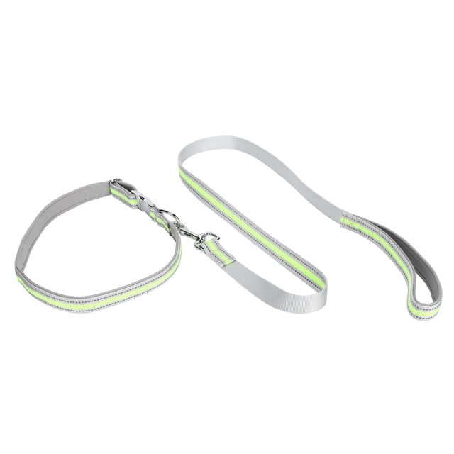 Juego De Collar Y Correa Para Perros, Collar Y Correa Para Perros Soporte De Hebilla Liviana Grabado Para Razas De Perros Pequeñas Y Medianas Para Pasear A Su Perro ANGGREK Conjunto Verde Fluorescente L
