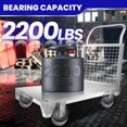 thumbnail image 6 of KNPOT Platform Truck Cart with Cage, 2200lbs Capacity 2200lbs Capacity Basket Cart, 4 side rails Multi-Functional Push Dolly  for Grocery Laundry Stall Storage Silver​, 6 of 8