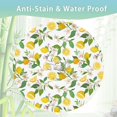 thumbnail image 3 of Lemon Round Table Cloth 60 Inch,Tropical Fruit Leaves Flowers Tablecloth Waterproof Stain Resistance Wrinkle Polyester Circle Table Cover for Home Kitchen Dining Party Camping Pinic Decor, 3 of 6