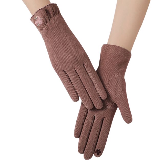 Minnieouse Guantes de moda Calefacción, Mujeres Invierno Aire libre Manoplas Dedos divididos Conducción peluda Ciclismo Pantalla táctil Protección guantes y mitones Marrón Minnieouse AP014261-03