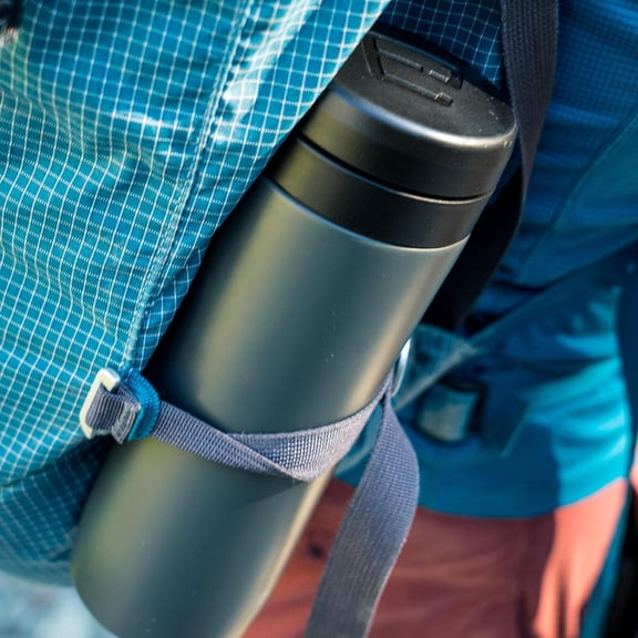 P1 12 Ounces French Press Coffee Maker for Travel, Double-Walled Stainless Steel Vacuum Insulated, Matte Meteorite Black